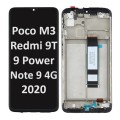 Xiaomi Poco M3 / Redmi 9T / 9 Power / Note 9 4G (2020) LCD / OLED touch screen with frame (Original Service Pack) [Black] X-394 / X-395